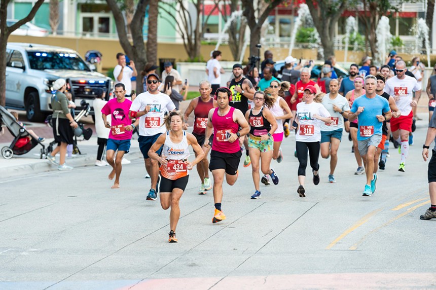 Runners on the street during the Walk Like MADD and MADD Dash Fort Lauderdale 5K