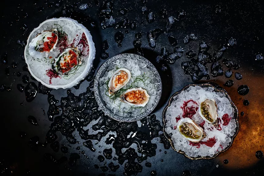 three seafood dishes