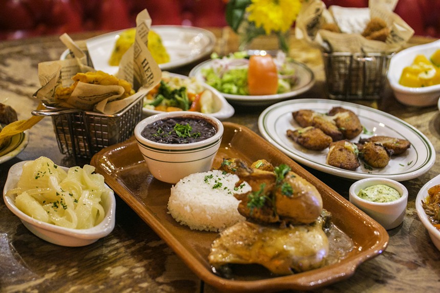 Cuban food on plates