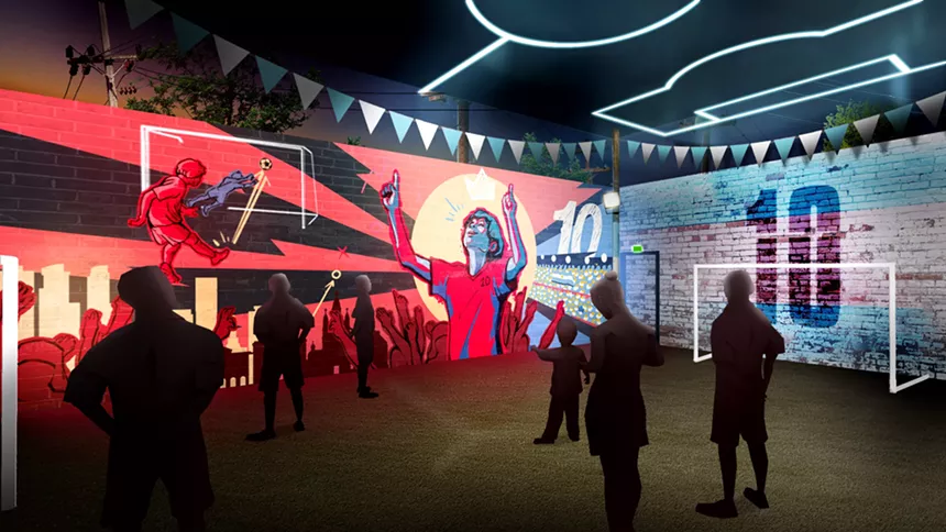 A digital rendering of the Messi Experience