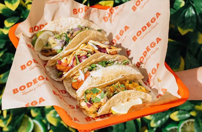 Tacos in a tray