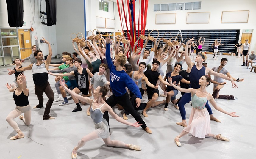 The dancers of Miami City Ballet in the rehearsal studio