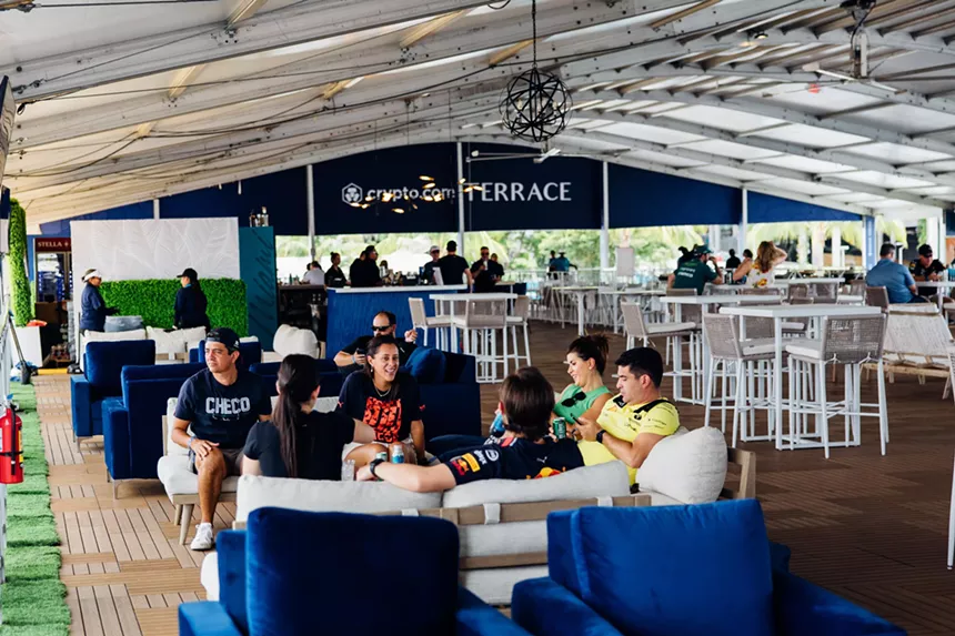 People at a dining room outdoor area