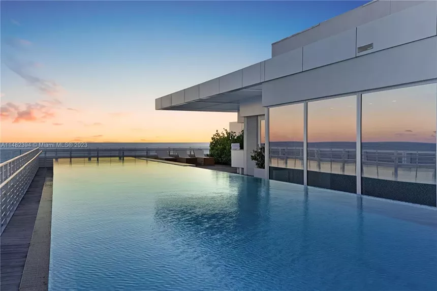 Rooftop pool in a luxury condo