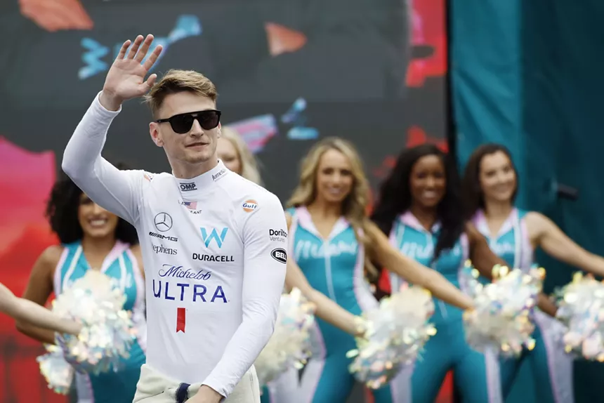 Logan Sargeant waving at fans at the Miami Grand Prix in 2023