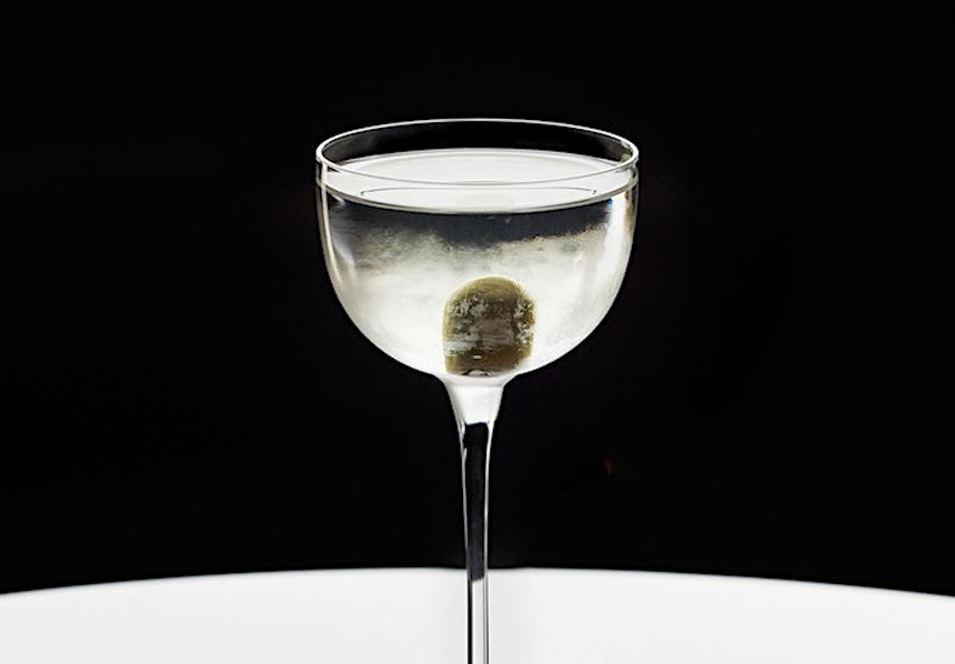 A clear cocktail
