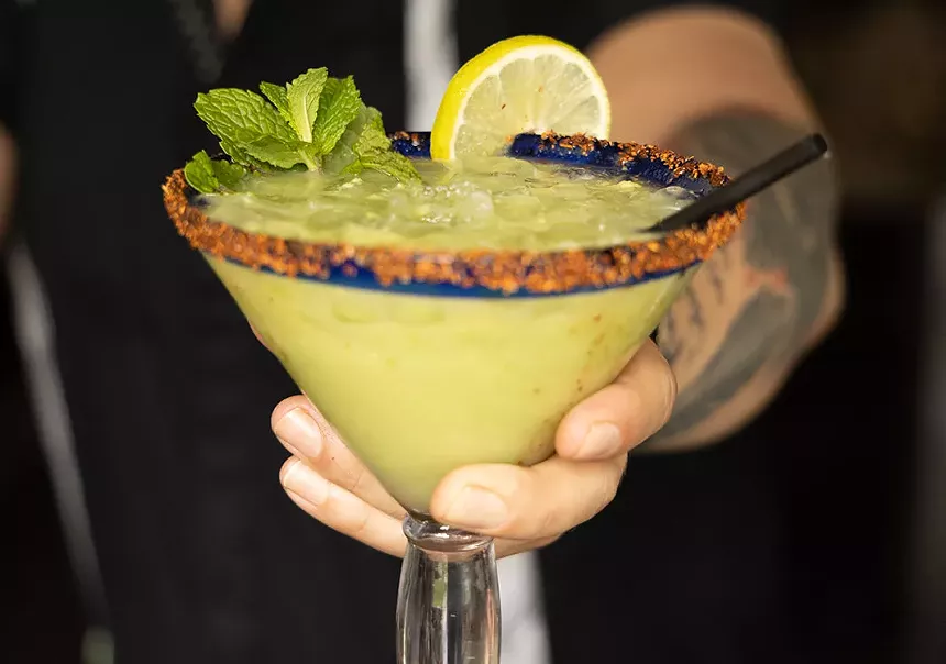 A cocktail in a glass