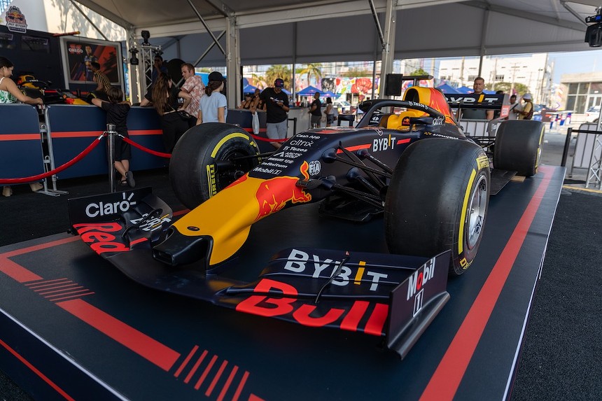 A Red Bull branded Formula 1 racing car