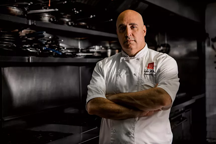 a chef in white