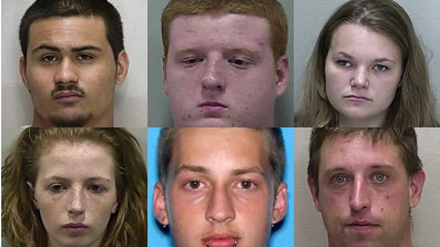six mug shots of the young people accused of Seath Jackson's 2011 murder, displayed in two rows of three