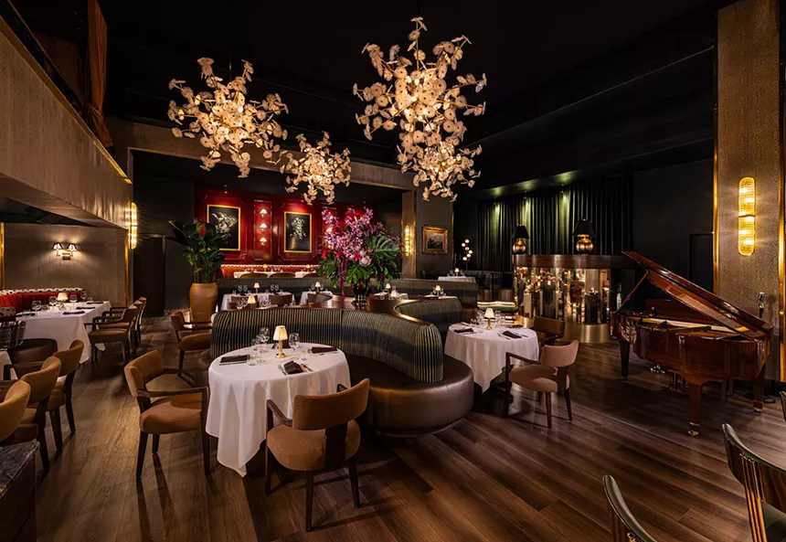 An elegant interior dining room