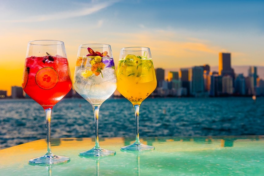 drinks overlooking ocean