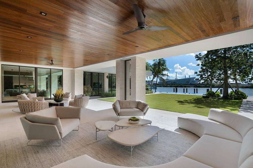 Waterfront view at $40 million Palm Island Mansion