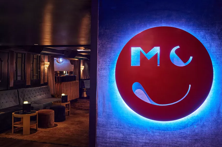 Medium Cool's neon sign at the entrance