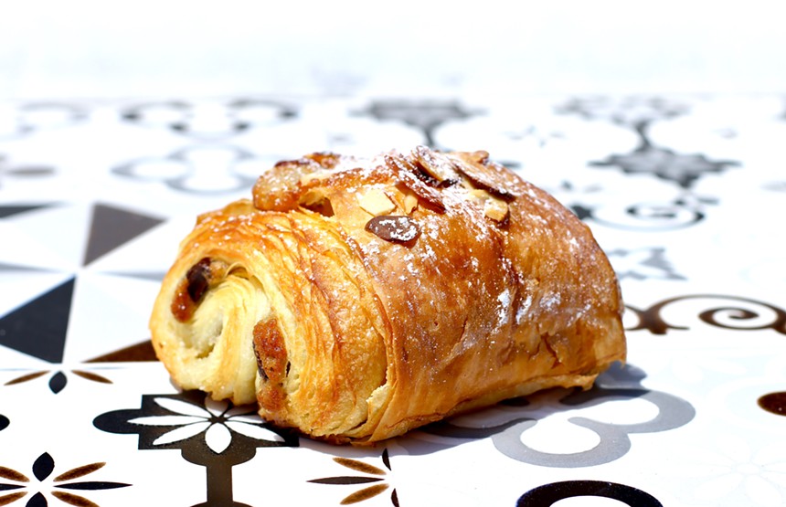 A croissant with white background