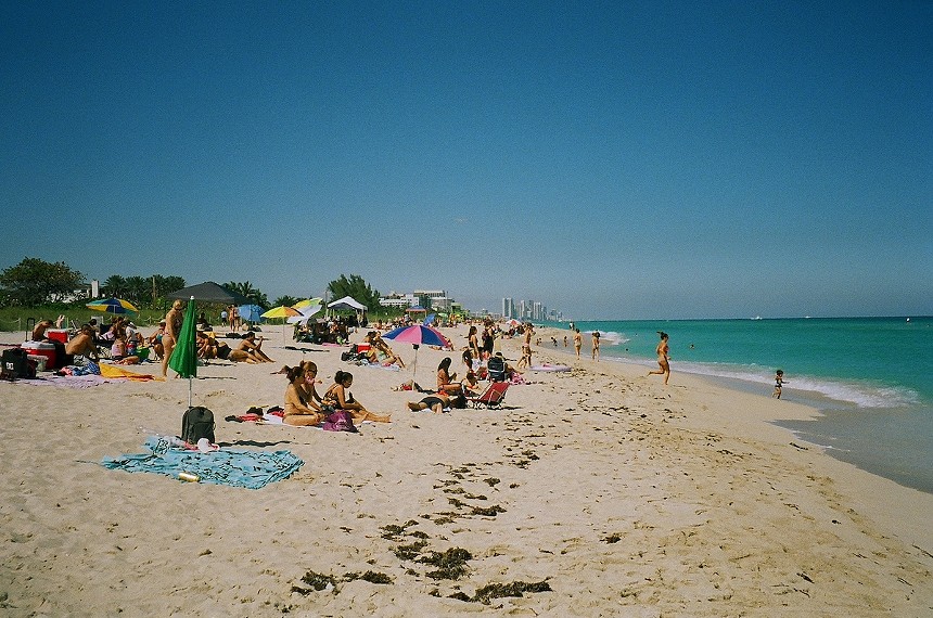 Beachgoers at North Beach Oceanside Park