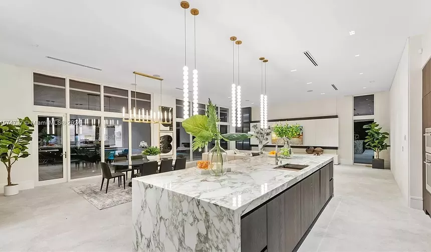 Kitchen inside Tyler Herro's mansion.