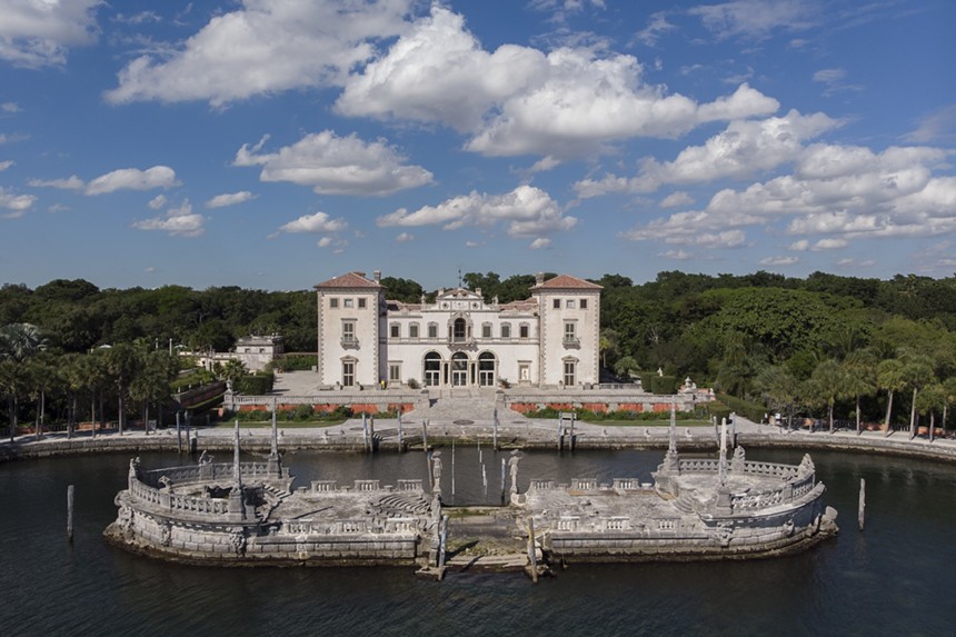 Aerial view of the grounds at Vizcaya Museum & Gardens