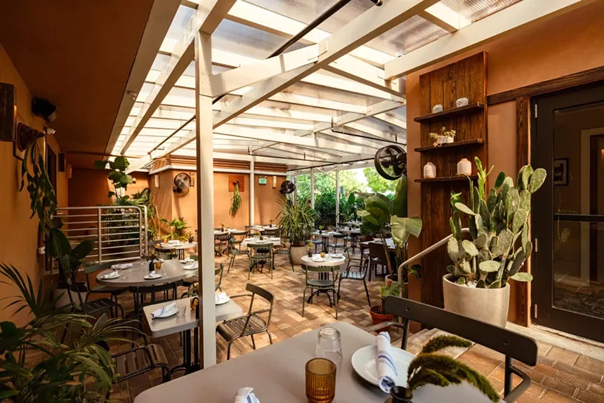 An outdoor dining area