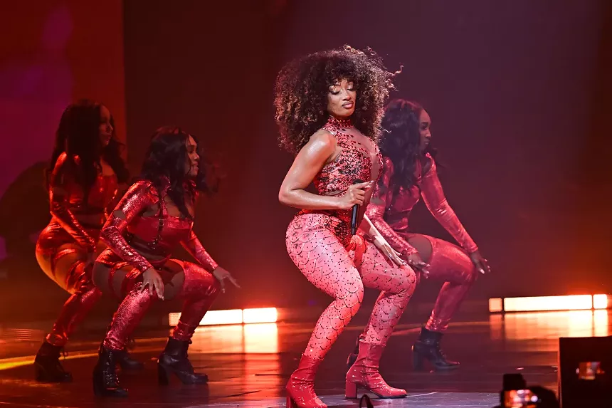 Megan Thee Stallion dancing on stage
