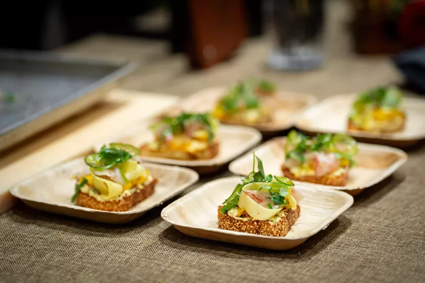 food on paper plates