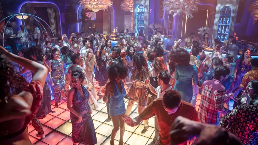 Scene from Hotel Cocaine of people dancing