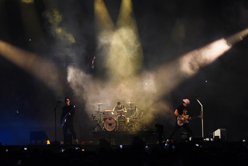 Blink-182 on stage at Kaseya Center
