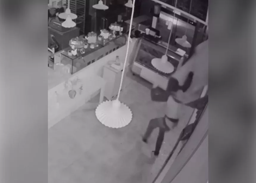 a burglary subject in black and white