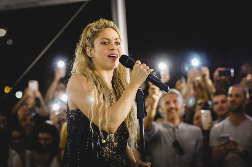 Shakira performing on stage