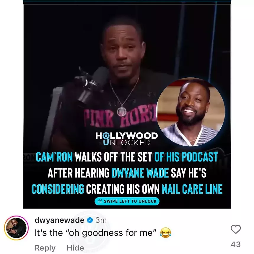 Screenshot of a Dwyane Wade comment that says, "It's the 'Oh Goodness for me.'"