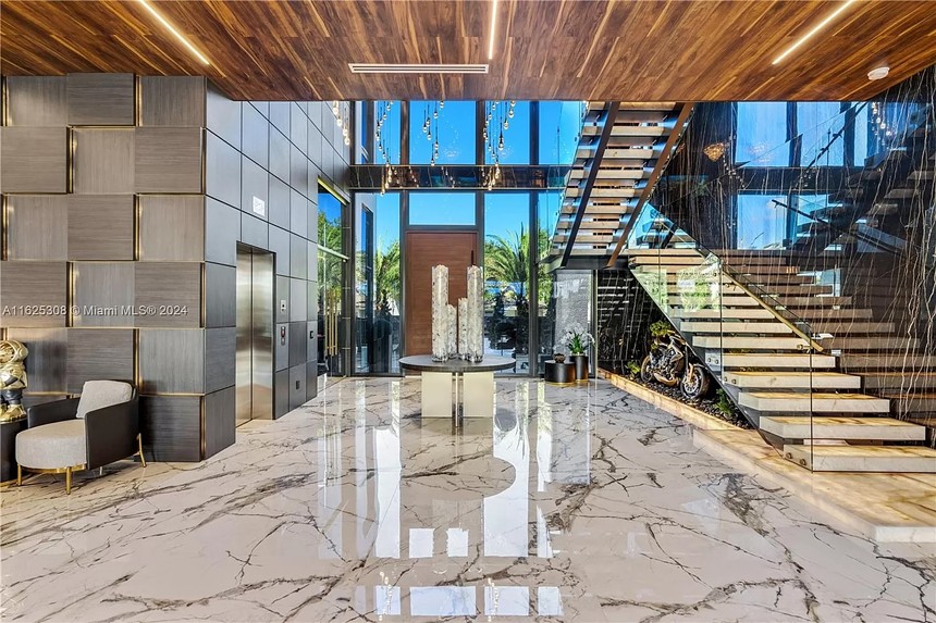 Front door of the $48 million mansion in Fort Lauderdale