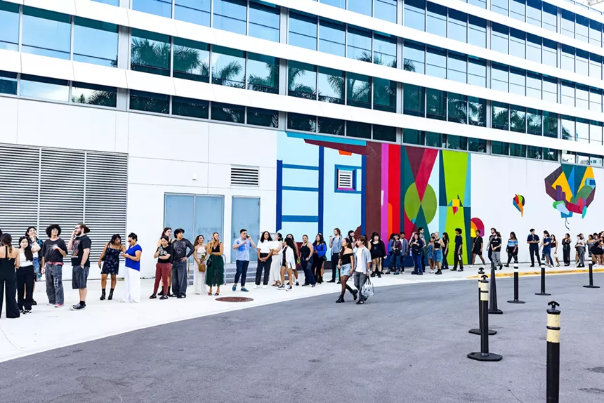 Fans lined up outside the Fillmore Miami Beach
