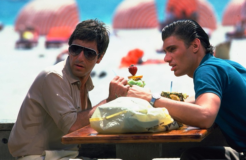 Still of Al Pacino and Steven Bauer in Scarface