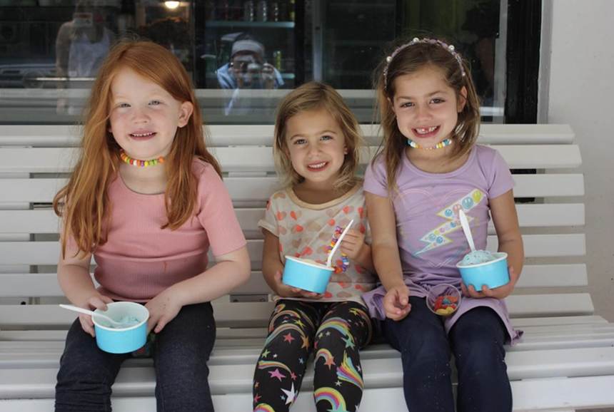 girls eating ice cream