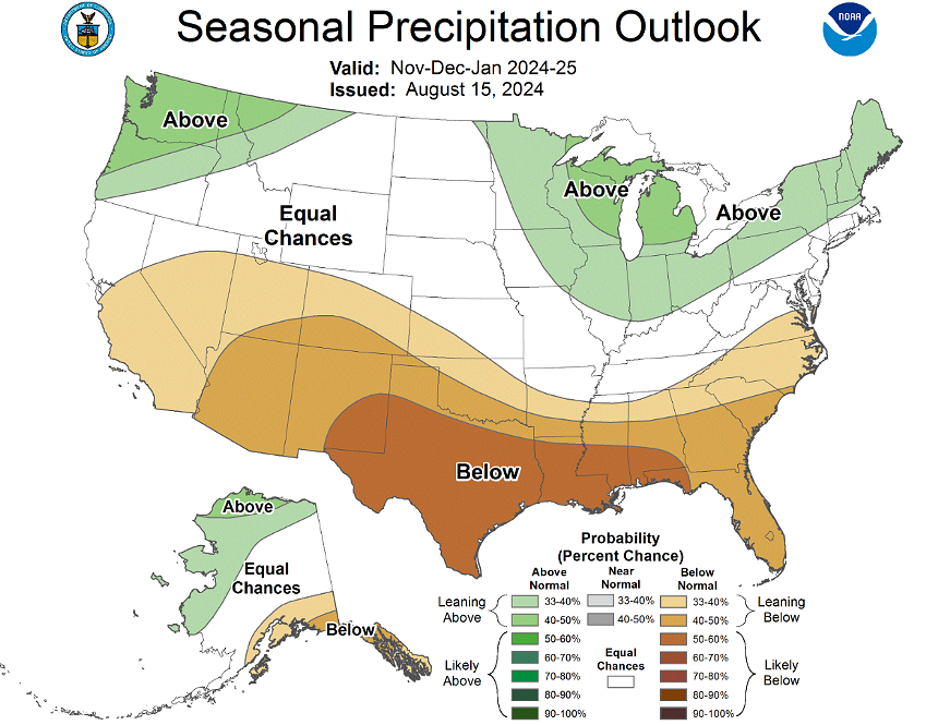 National Weather Service climate forecast for the United States