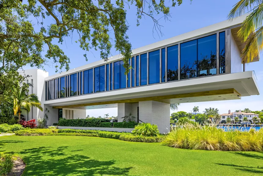 front of the floating portion of the $50 million mansion