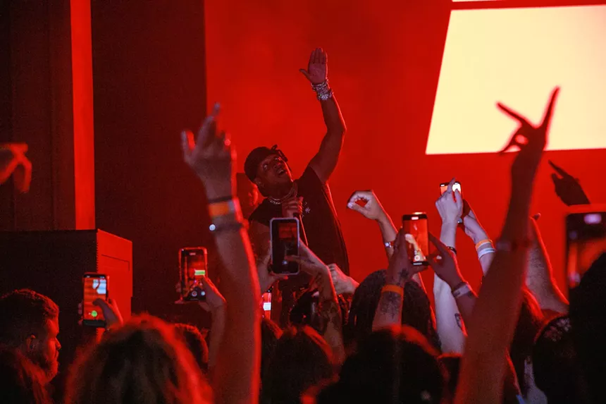 Ski Mask the Slump God performing on stage at the Fillmore Miami Beach