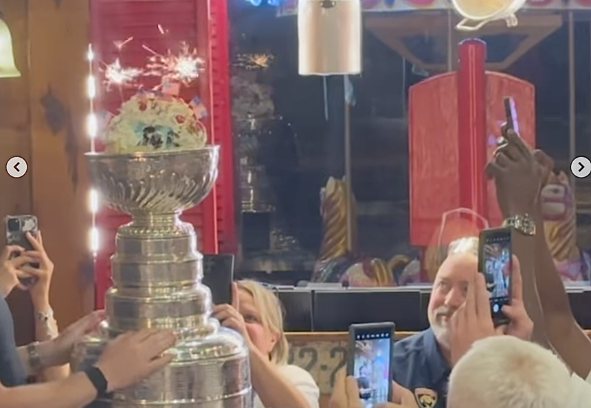 a trophy and ice cream