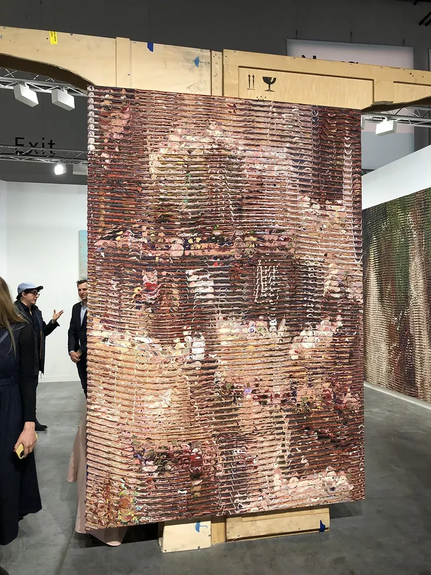 Loriel Beltran's archway at Central Fine is made out of shipping crates