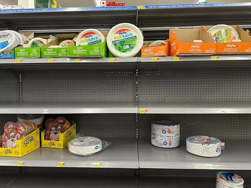 Shoppers are stocking up on paper plates.
