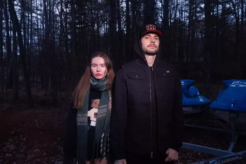 Tatiana Schwaninger and Graham Perez in winter clothing