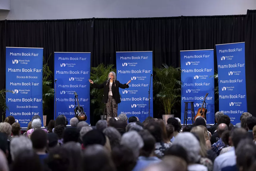 Patti Smith onstage at the Miami Book Fair