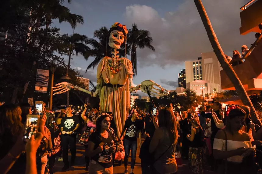 Attendees at Florida Day of the Dead in Fort Lauderdale