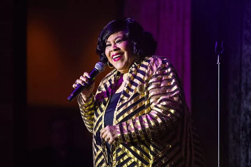 Disco icon Martha Wash performs on stage at the Make-A-Wish Ball in Miami