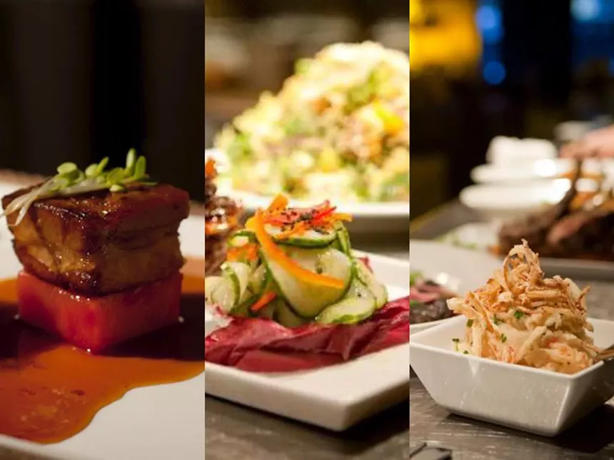 dishes of food
