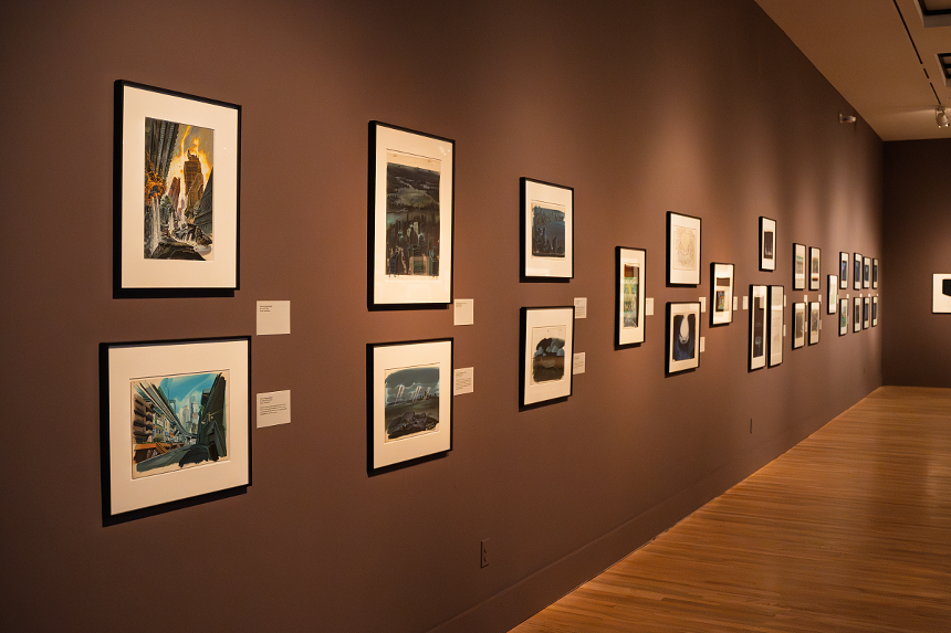 Installation view of "Akira: Architecture of Neo-Tokyo" at the Morikami Museum in Delray Beach