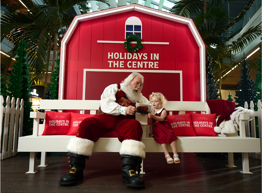 A child with Santa Claus at Brickell City Centre