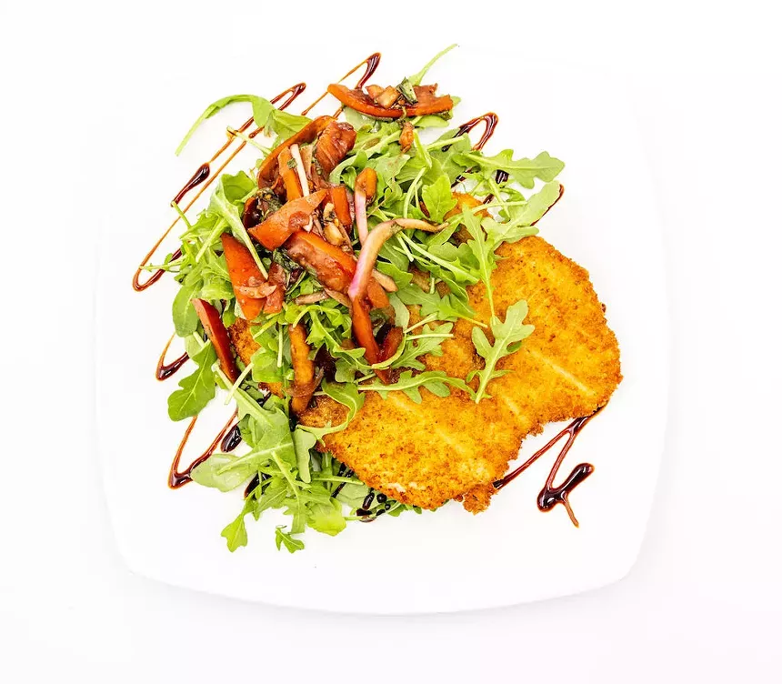chicken milanese with salad