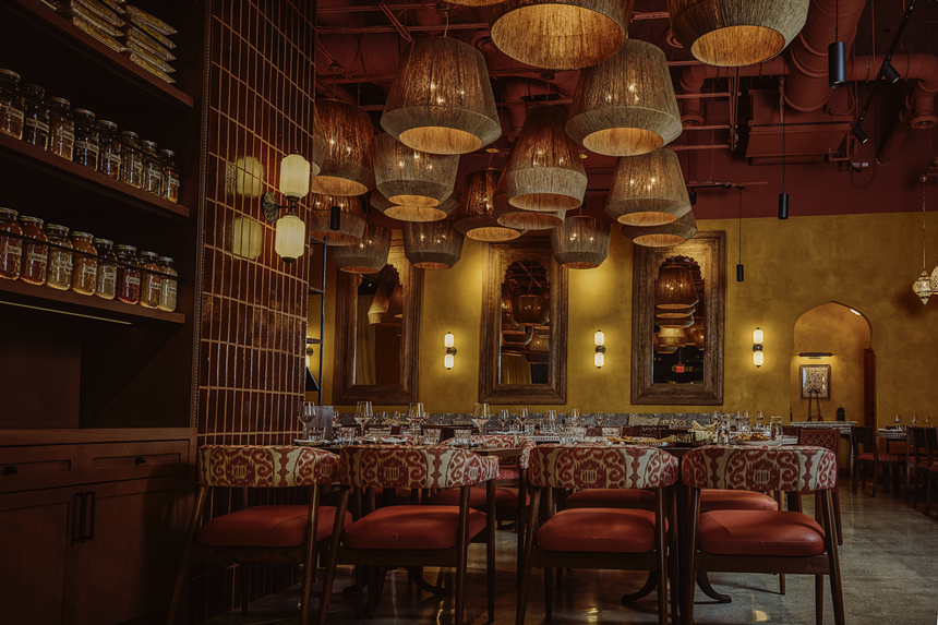 handmade furniture in the restaurant