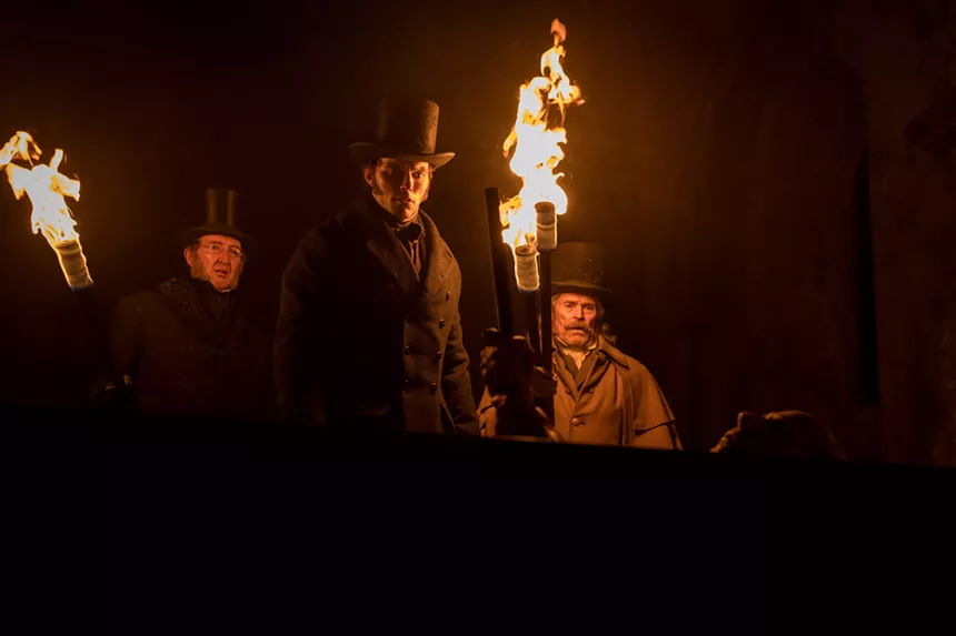 Still of Ralph Ineson, Nicolas Hoult, and Willem Dafoe in Nosferatu
